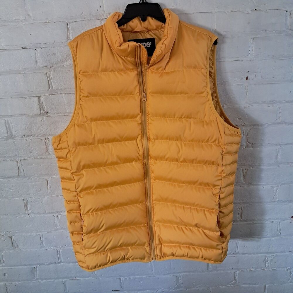 Lands End Men's L/T Down Quilted Insulated Puffer Gilet Vest Yellow Style F25283